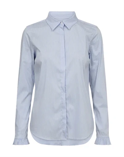 Mos Mosh - MMMattie Flip Stripe Shirt - Light Blue 